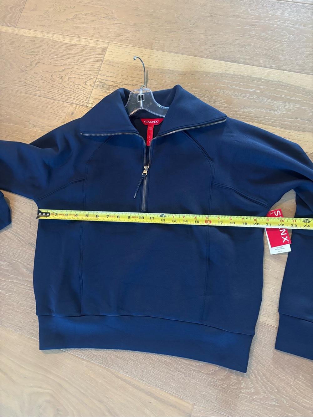 SPANX AirEssentials Half Zip Long Sleeve Pullover Air Essentials Timeless Navy - Picture 13 of 14